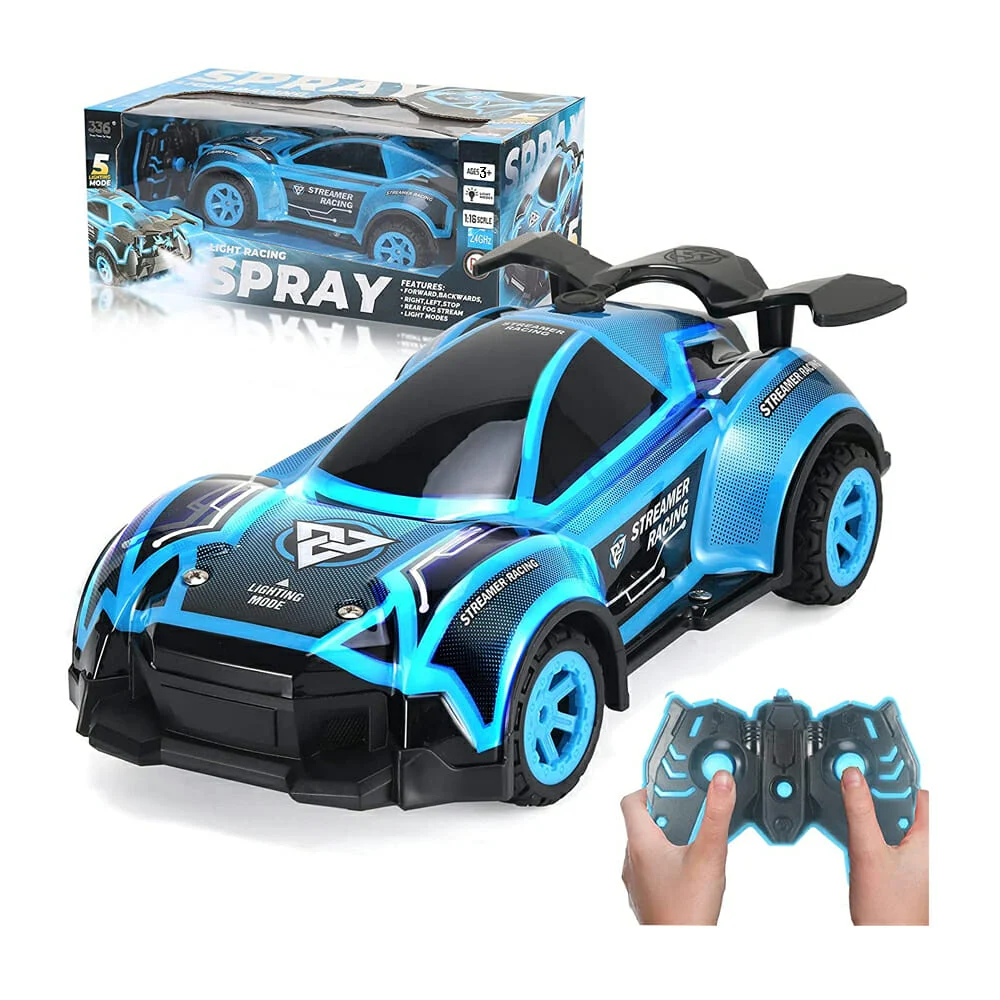 Carro a control remoto con luces + lanzador de spray, scale 1:16 / li…