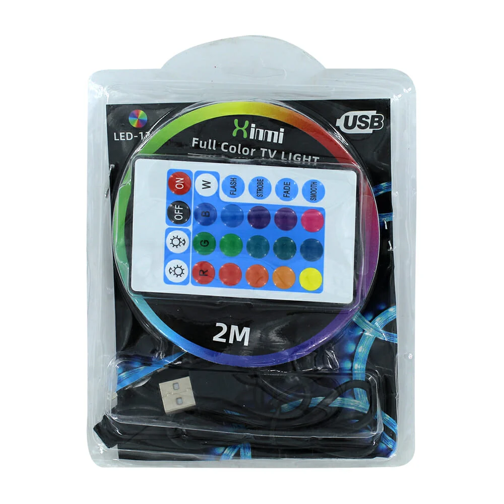 Tira led rgb usb xinmi de 2 metros con control remoto / led-1335