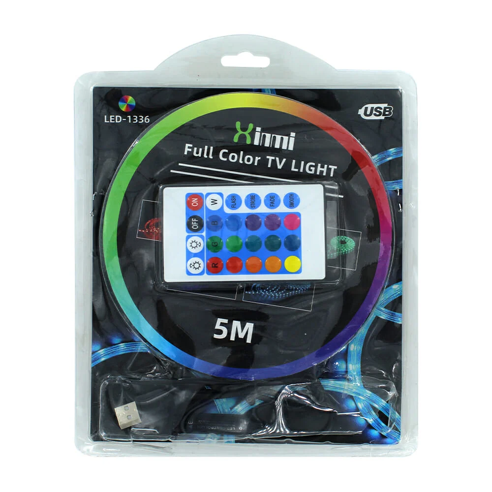 Tira led rgb usb xinmi de 5 metros con control remoto / led-1336