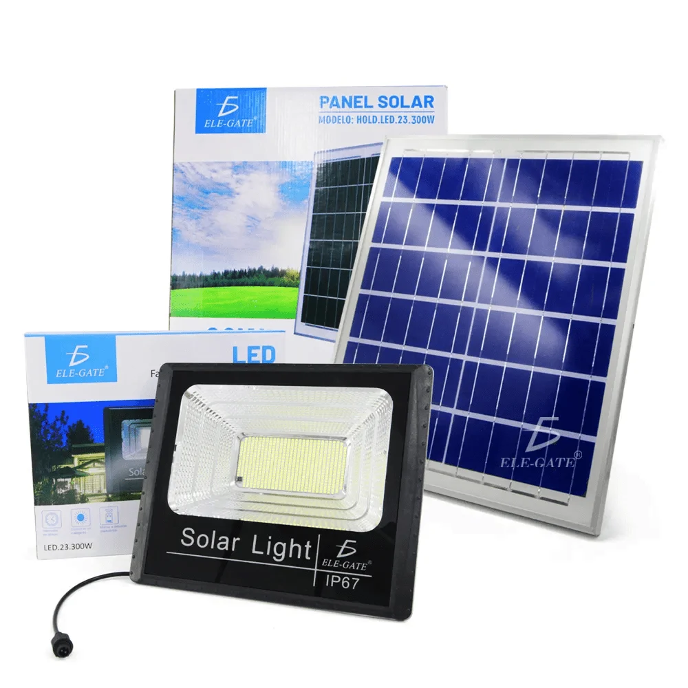 Reflector led 300w con panel solar led.23.300w + hold.led.23.300w