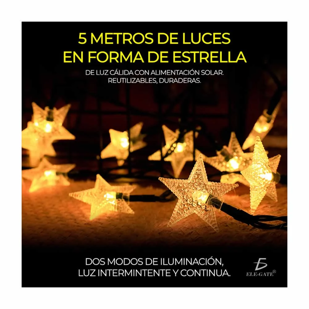 Serie de luces navideñas con panel solar led.34