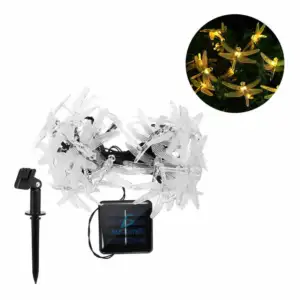 Serie de luces navideñas con panel solar led.35