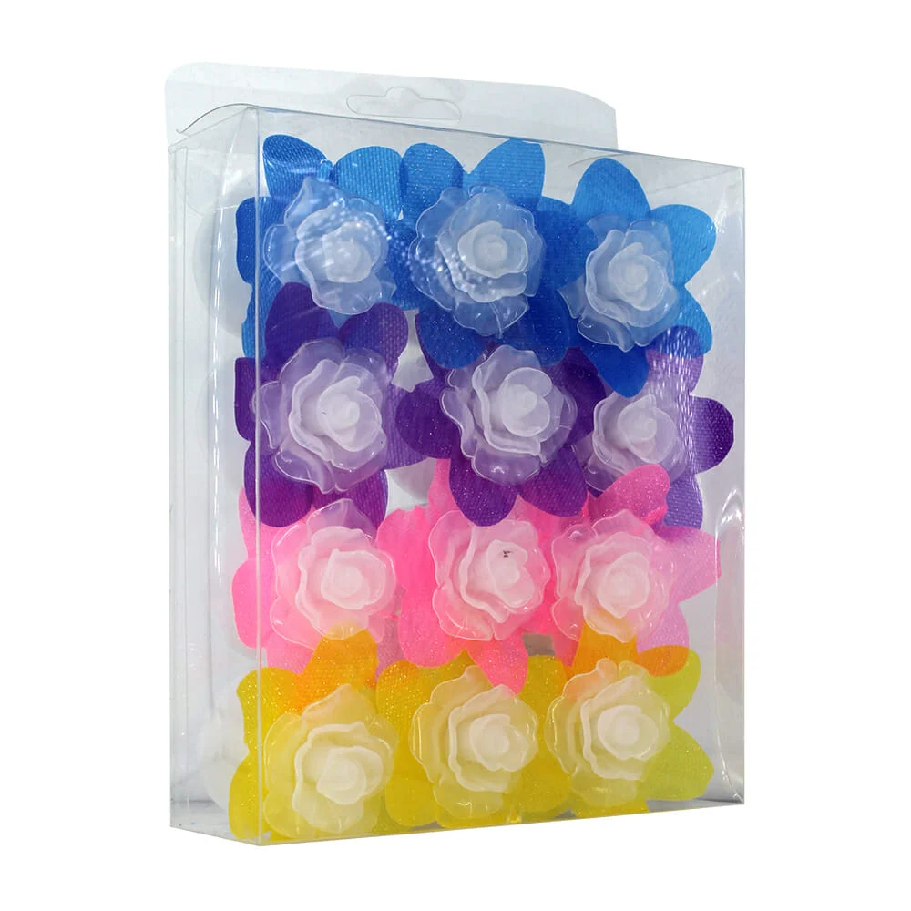 Paquete 12 mini lámparas con diseño de flores para decoración, varied…