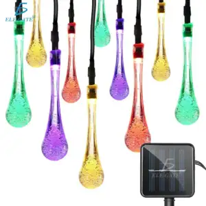 Guirnalda solar de exterior con 20 luces led de colores, 3m para jard…