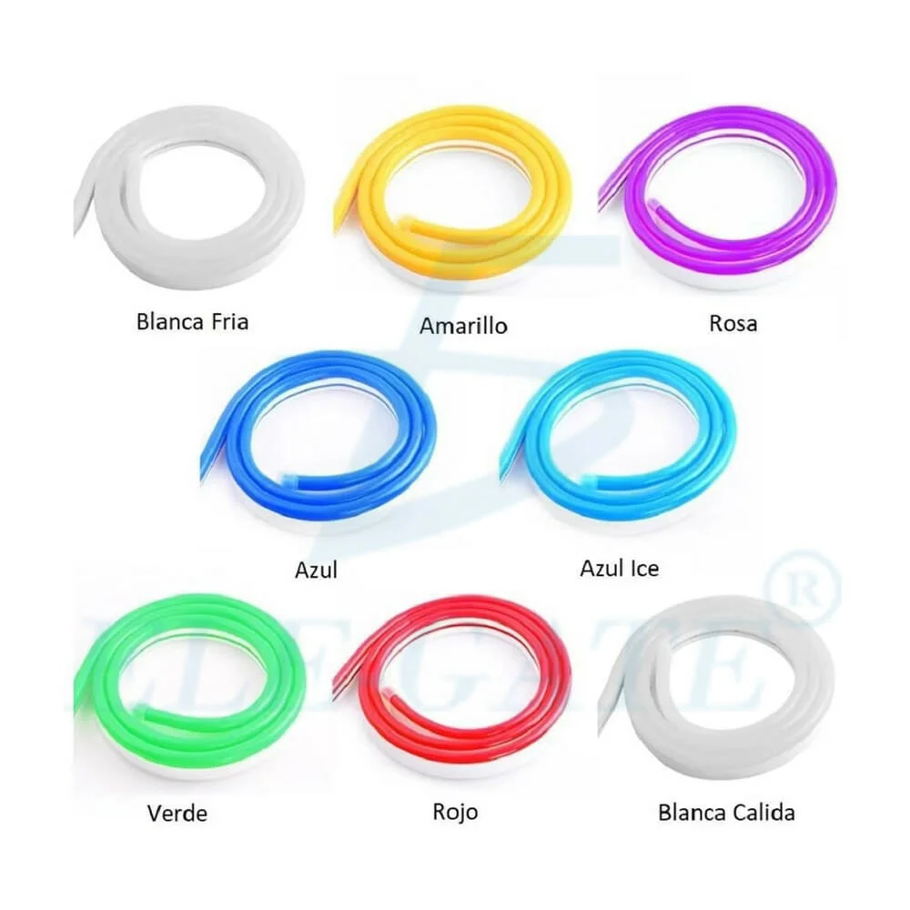 Tira flexible neón de 5 metros con eliminador, variedad de colores / …