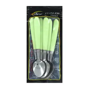 Paquete de 6 cucharas soperas metálicas, variedad de colores / lf-cuc…
