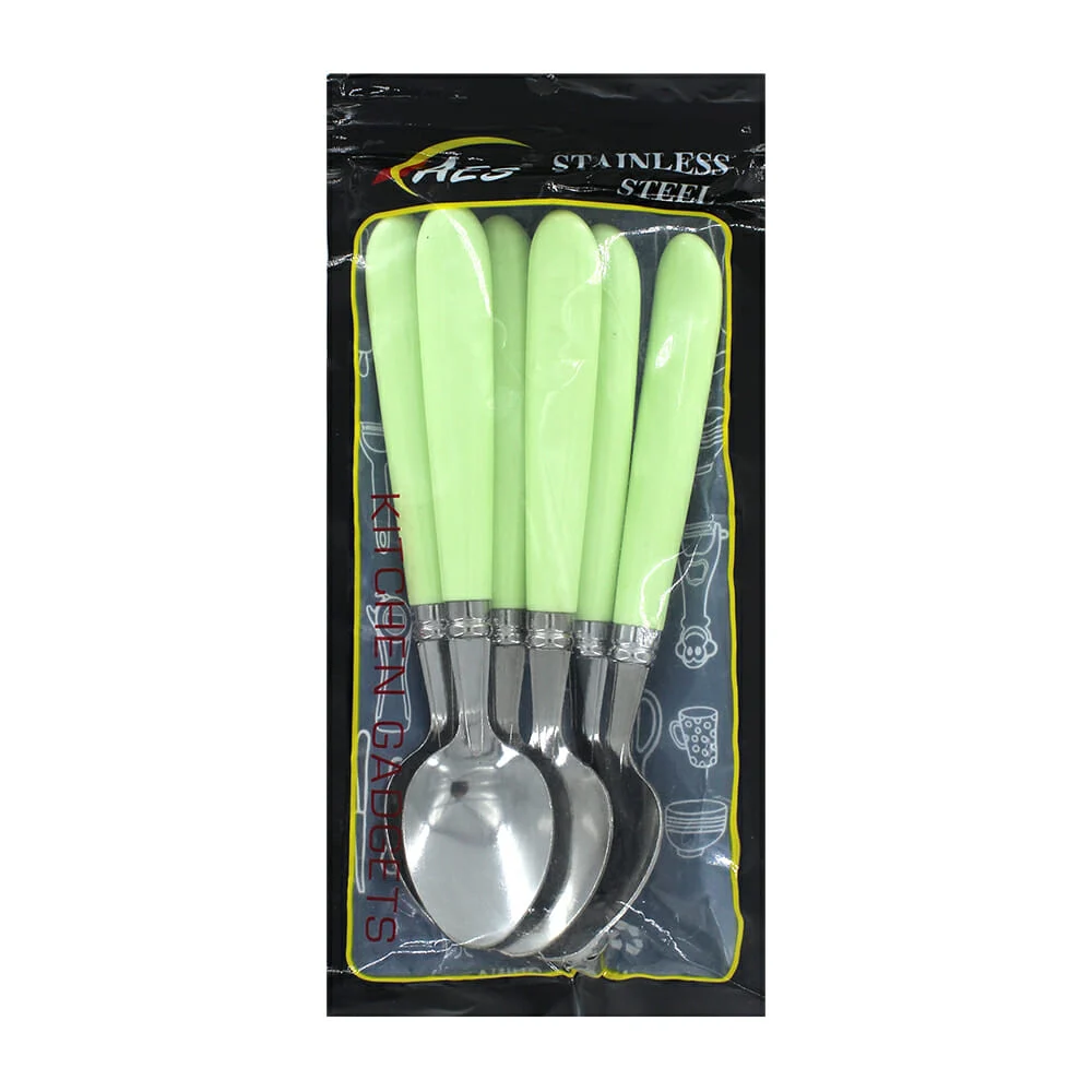 Paquete de 6 cucharas soperas metálicas, variedad de colores / lf-cuc…