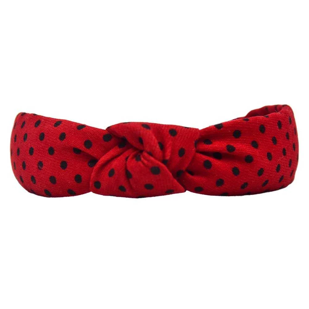 Diadema para el cabello estampado de puntitos y nudo decorativo / fg7…