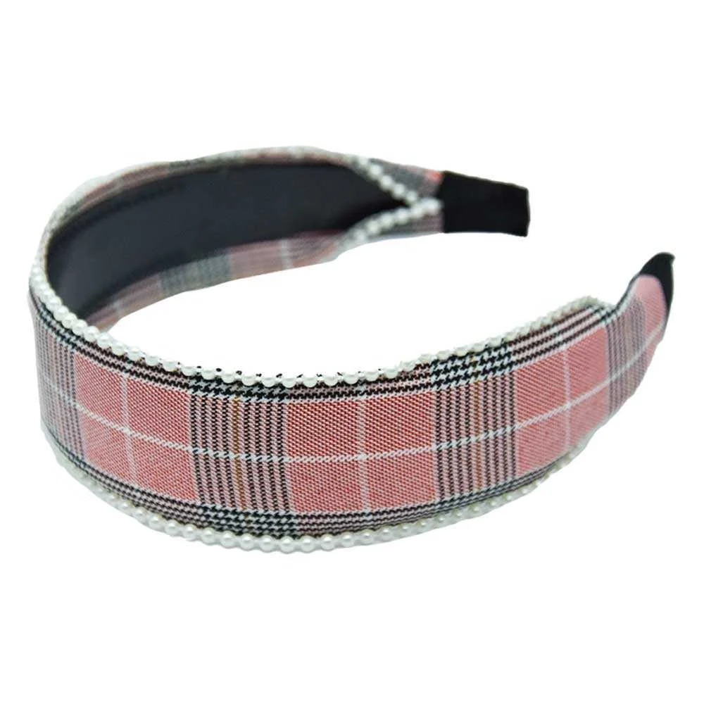 Diadema con estampado de cuadros 1pz fg72 / R518