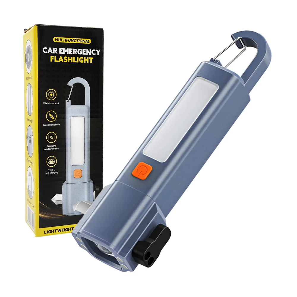 Lámpara led de emergencia recargable, con rompe cristales y cuchillo …