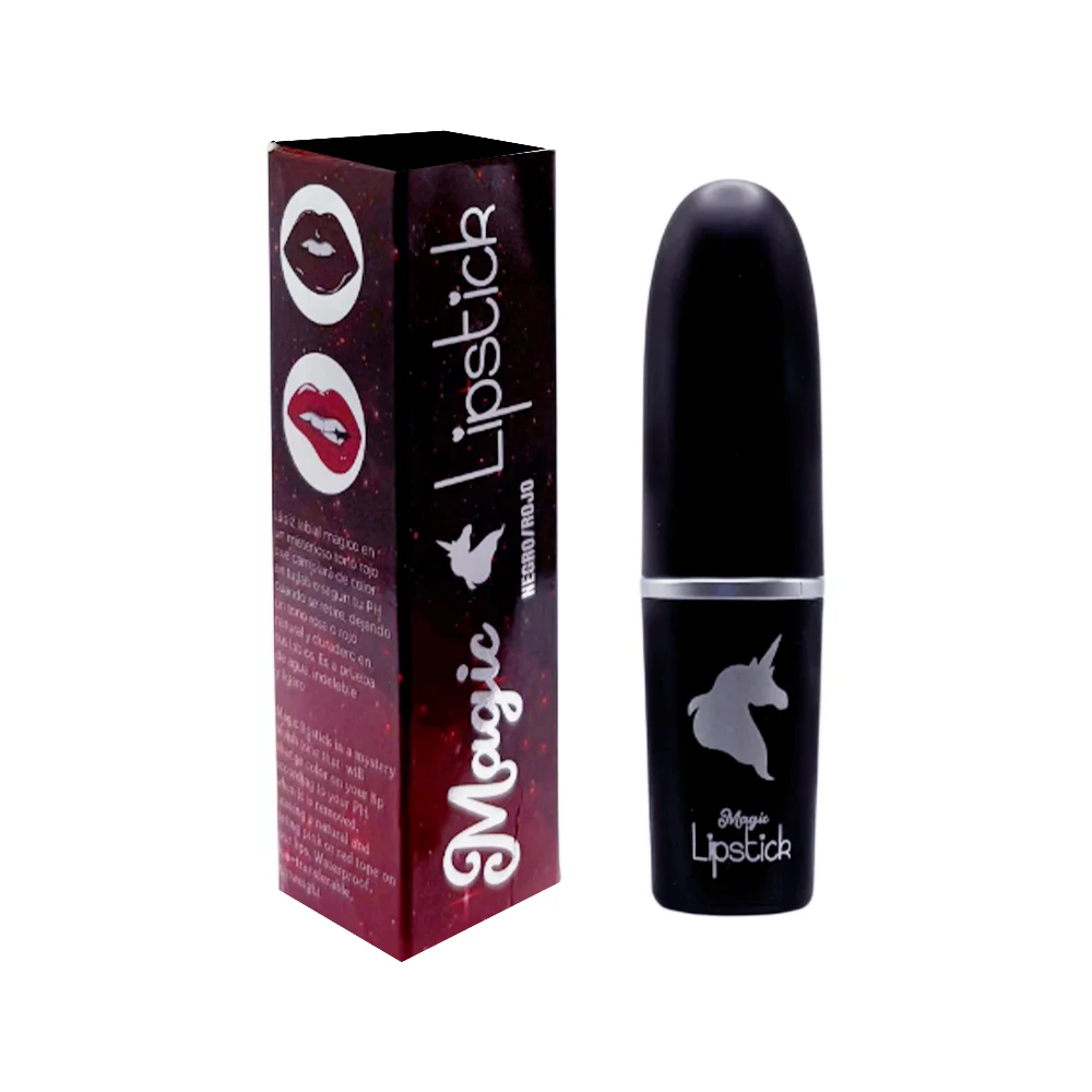 Labial mágico pro girl que cambia de color negro-rojo / magic lipstic…