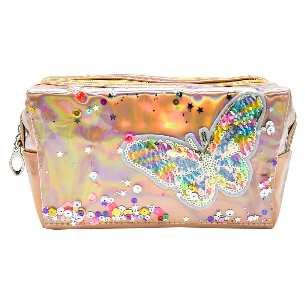 Cosmetiquera con mariposa de lentejuelas y diseño efecto espejo, vari…