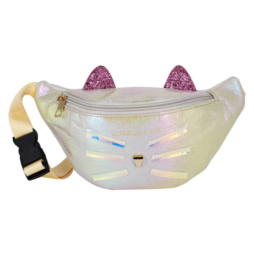 Bolsa cangurera de 1 compartimiento en forma de gatito, con orejas di…