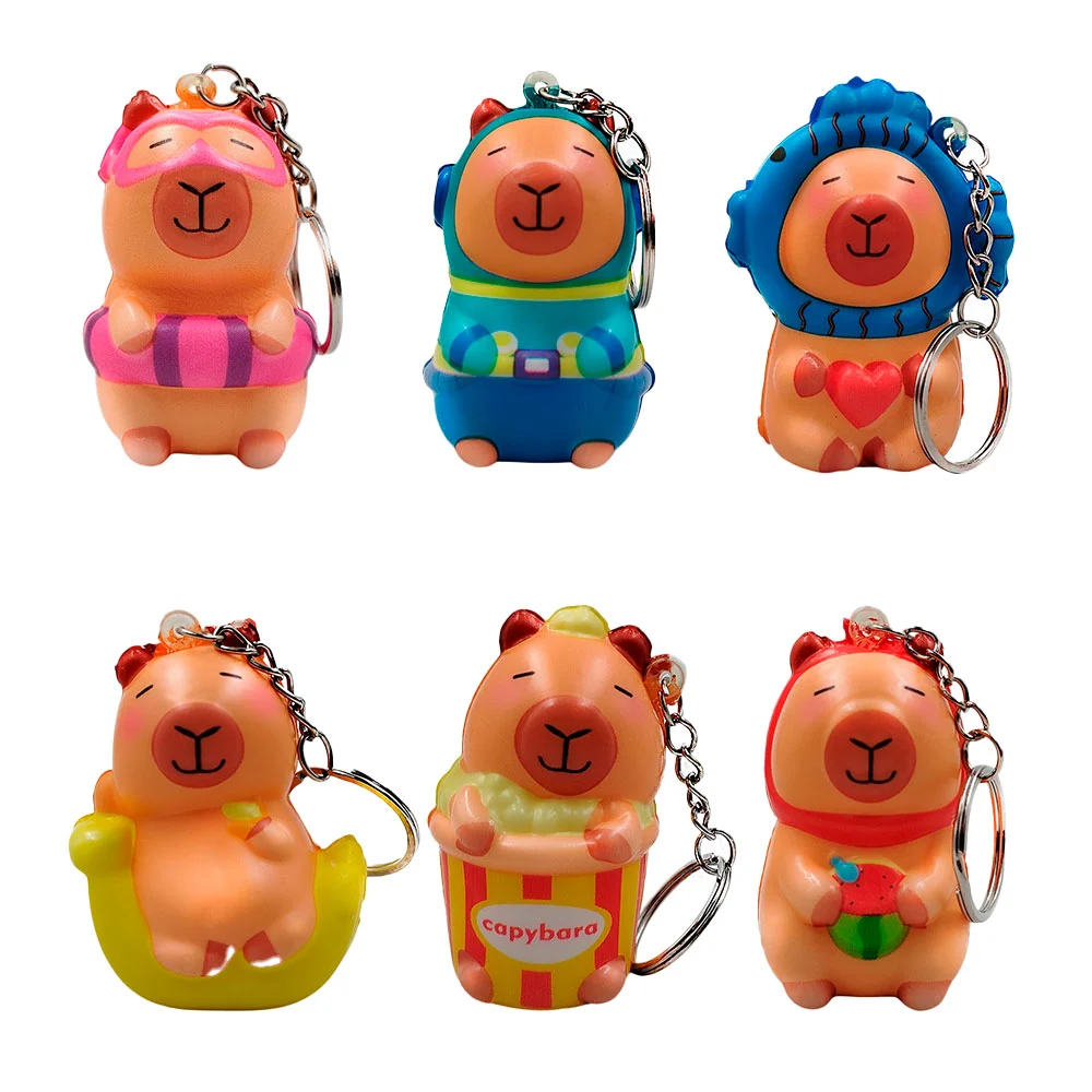 1pz llavero squeeze pequeño diseño de capibara, 6cm, variedad / llc