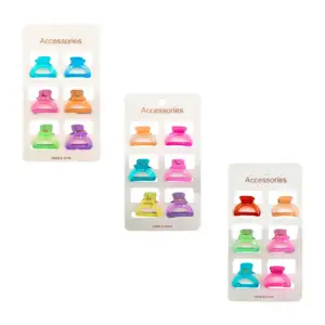 Blíster con 6 mini pinzas para el cabello, color surtido / accessorie…