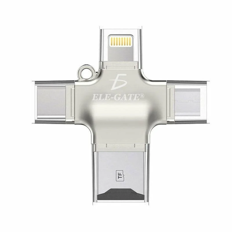 Adaptador otg de cuatro entradas, tipo c, lightning, v8 y tf, varieda…