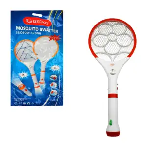 Raqueta eléctrica blanca mata mosquitos, recargable, mango desmontabl…