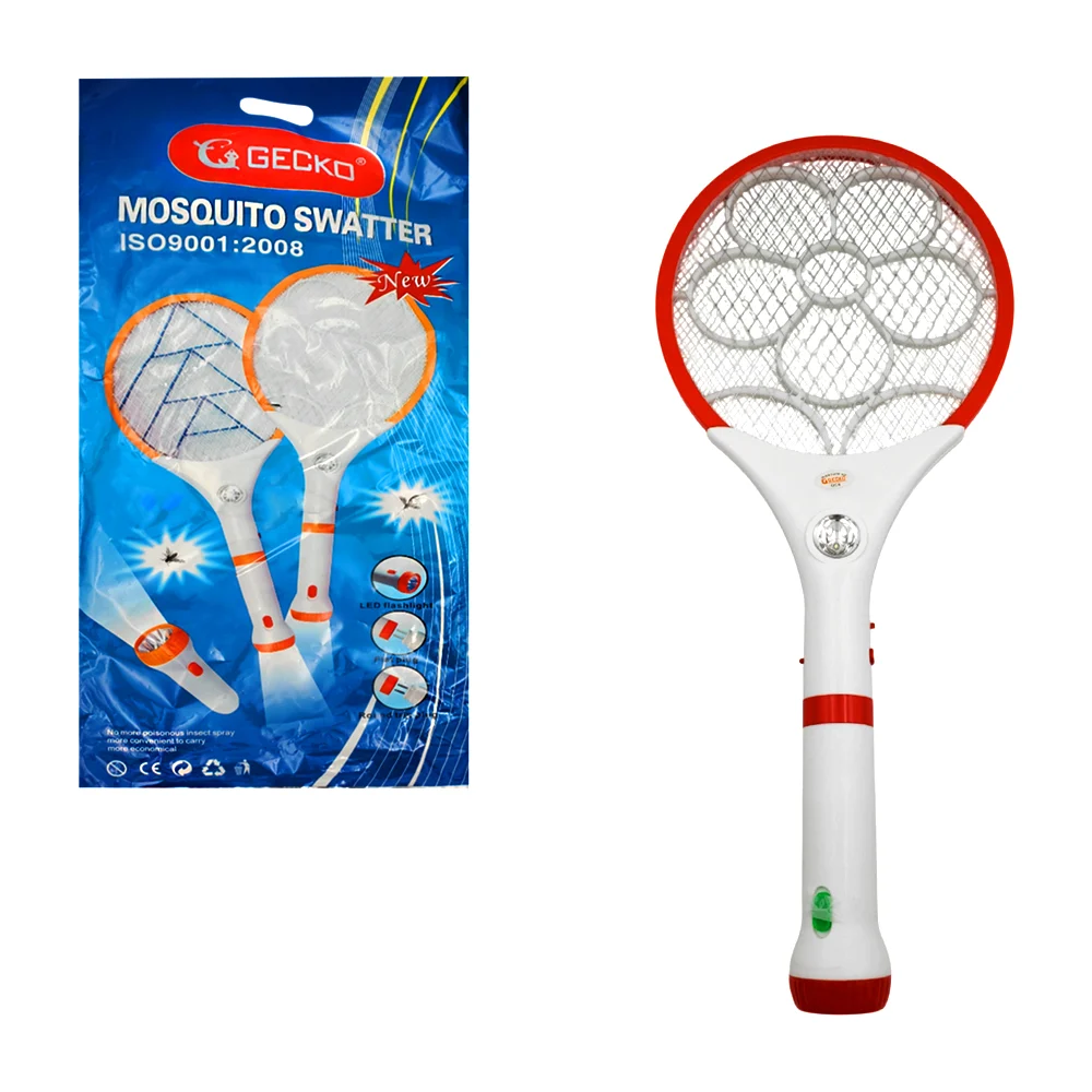 Raqueta eléctrica blanca mata mosquitos, recargable, mango desmontabl…