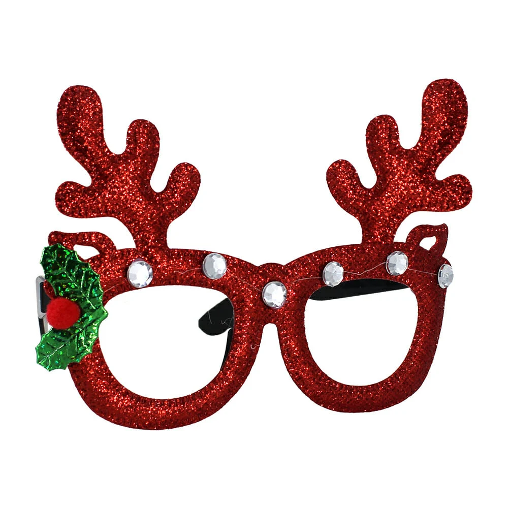 1pza Lentes con diseño navideño y brillantina, variedad de diseños y …