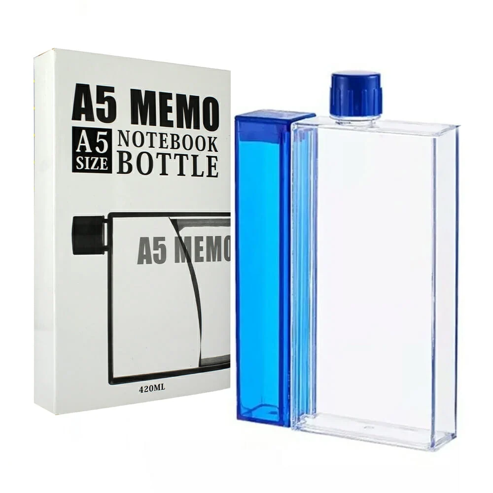 Cantimplora / botella transparente de doble compartimiento 420ml + ca…