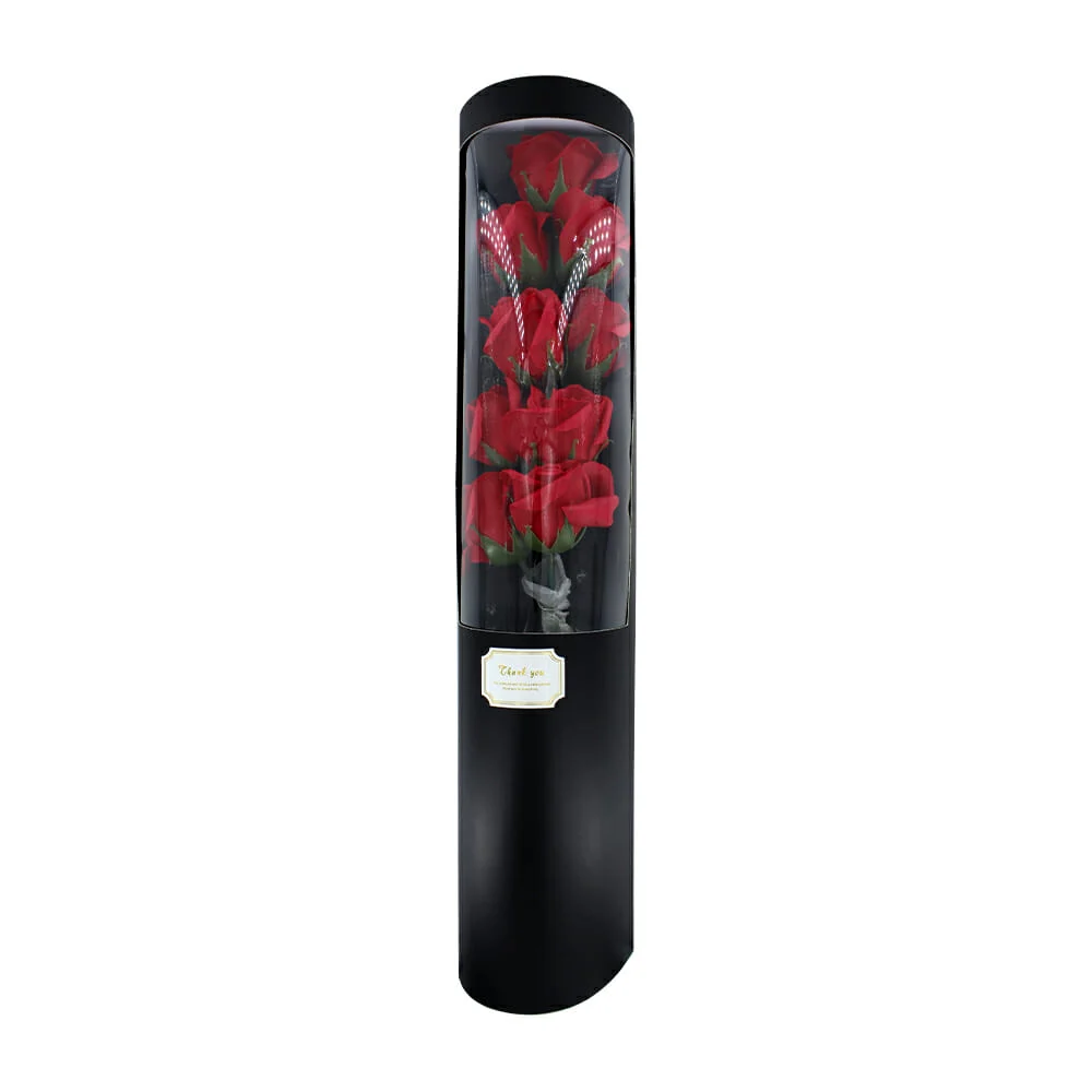 Ramo de 9 rosas artificiales con aroma y serie de luz led cálida, var…