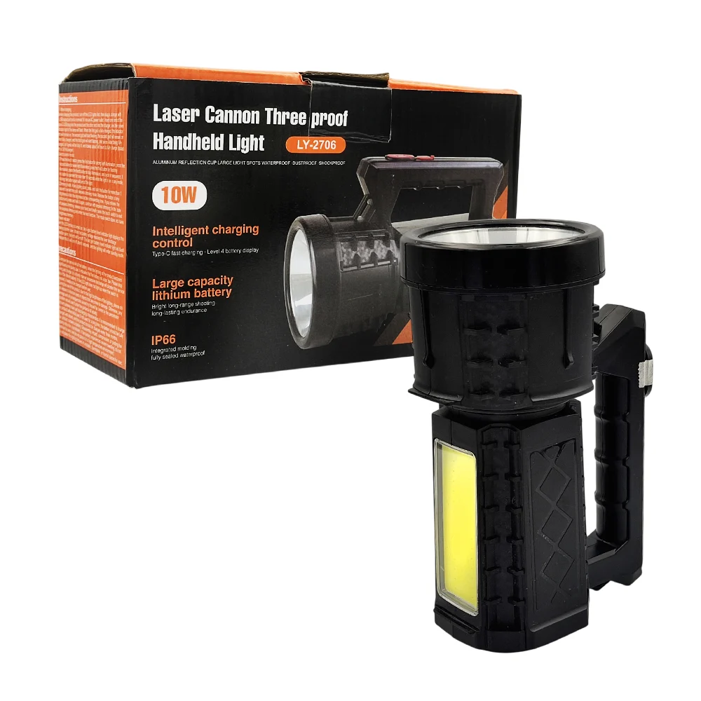 Linterna grande recargable con dos luces, varios tipos de intensidad,…