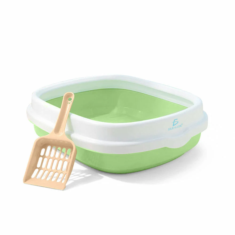 Arenero liso mediano de plástico para mascota, variedad de colores / …