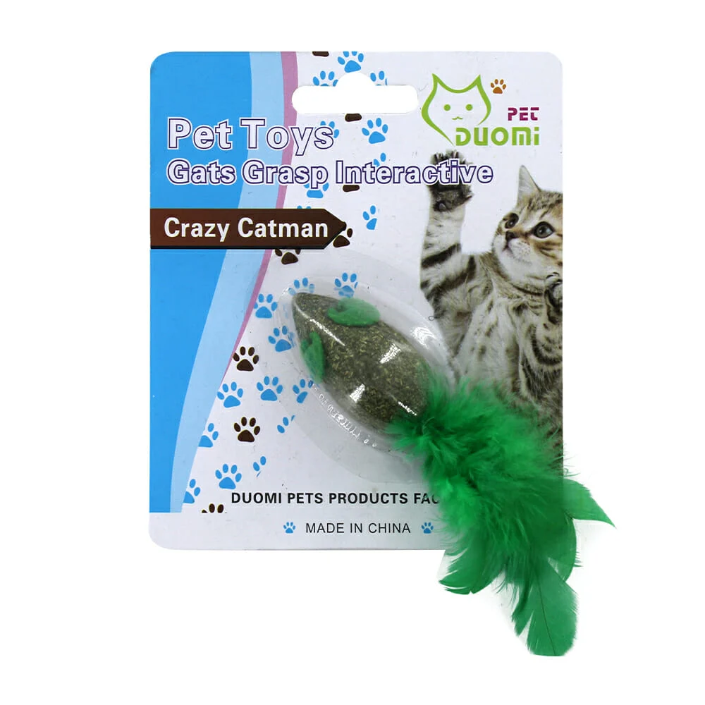 Juguete interactivo con catnip y diseño de ratón para gato / crazy ca…