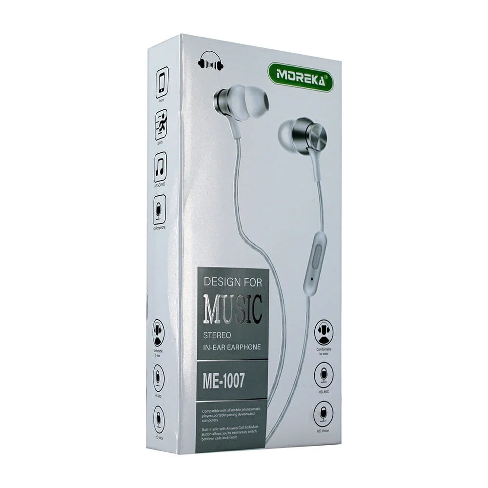 Audífonos manos libres moreka tipo earphone con sonido estéreo, varie…
