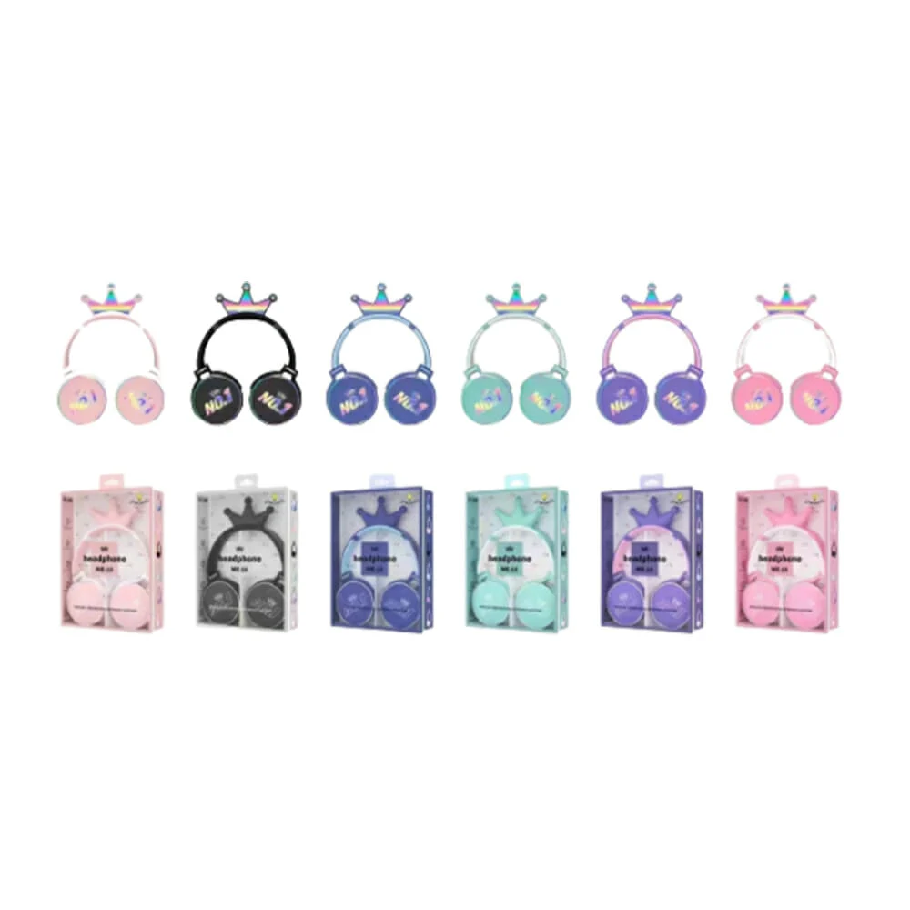 Audífonos diadema inalámbrica bluetooth con corona y luz led rgb, var…