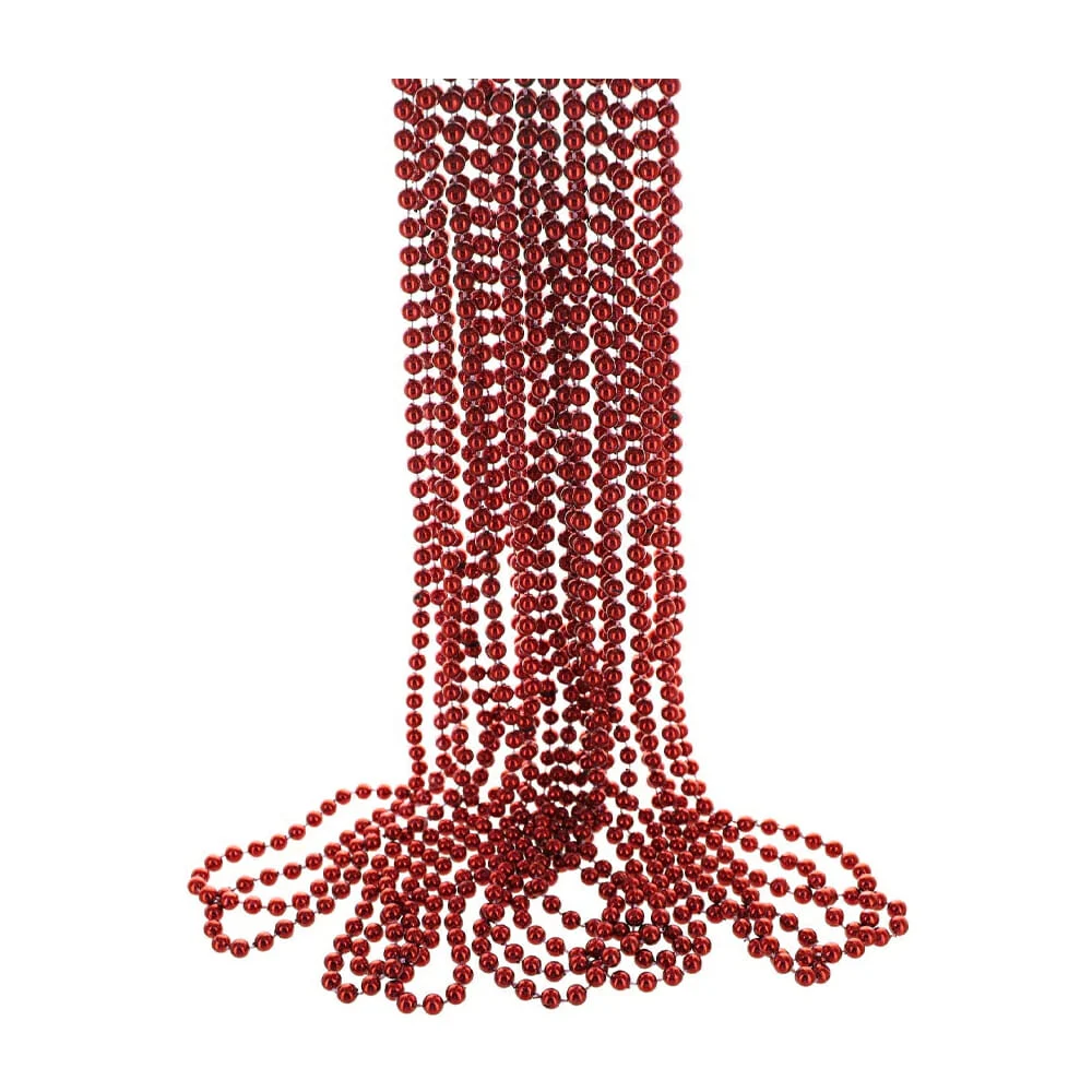Paquete con 12 collares, bolitas en tonos metálicos, largos, variedad…
