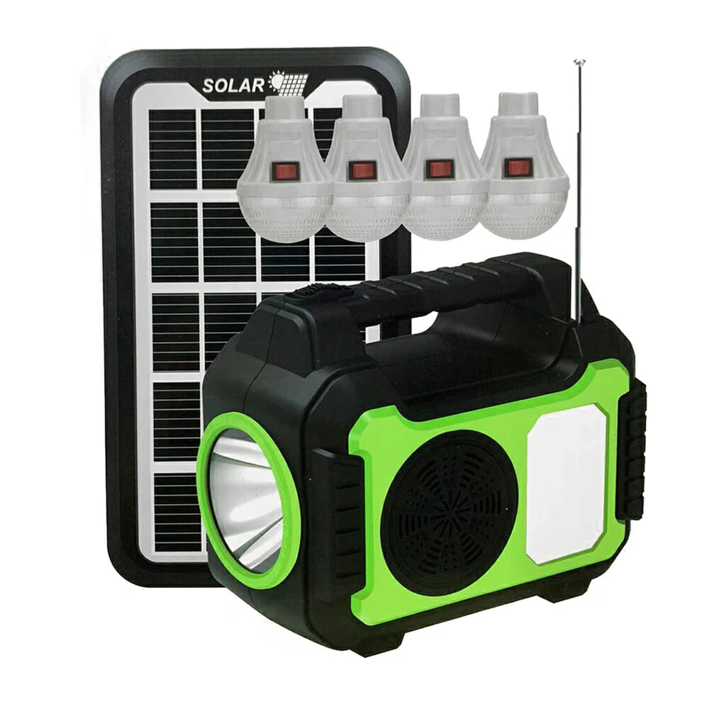 Lámpara bocina bluetooth moreka con panel solar y juego de 4 focos le…