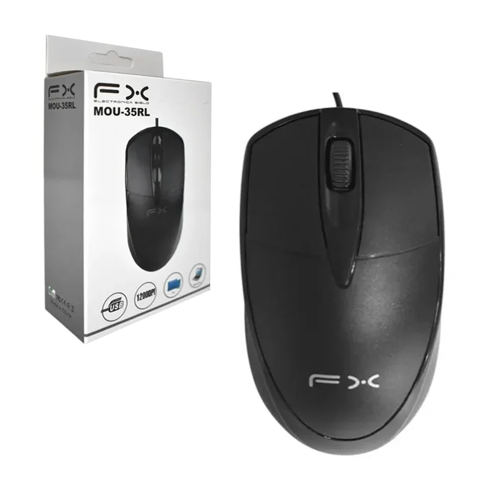 Mouse alámbrico fx óptico usb, 1200dpi compatible con pc y laptop / m…
