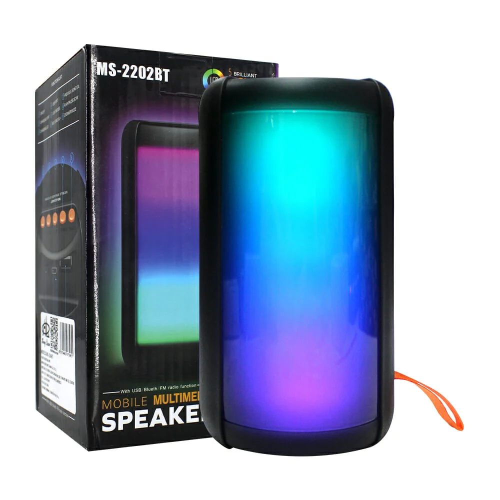 Bocina bluetooth con 5 modos de luz intercambiable, radio fm y ranura…
