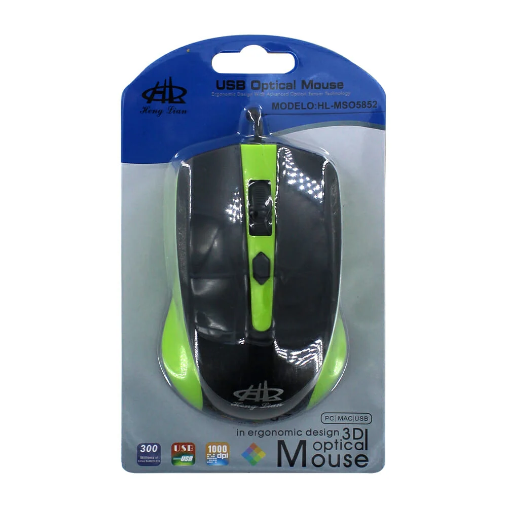 Mouse alámbrico de dos colores, con diseño ergonómico, variedad de co…