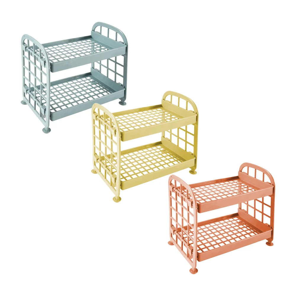 Mini estante - organizador multifuncional de plástico con 2 niveles p…