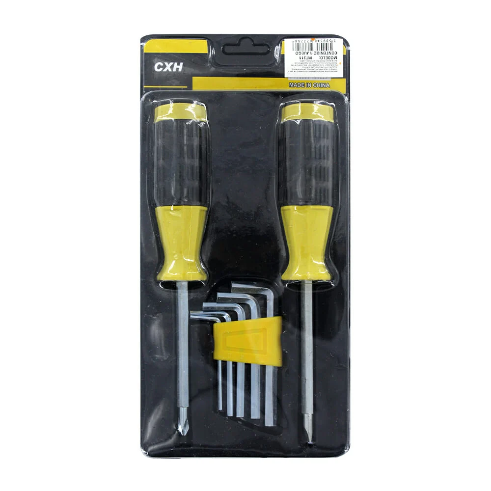 kit de herramientas, 2 desarmadores y 5 llaves allen / cxh mt311