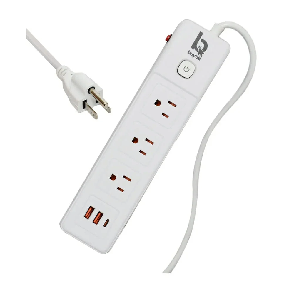Barra multicontacto buytiti con cable de 2 metros, 3 tomacorrientes, …