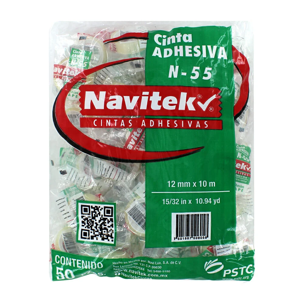 Paquete con 50 cintas transparente navitek de 10 metros con ancho de …