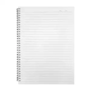 Cuaderno de pasta transparente a4, doble espiral y 80 hojas de raya /…