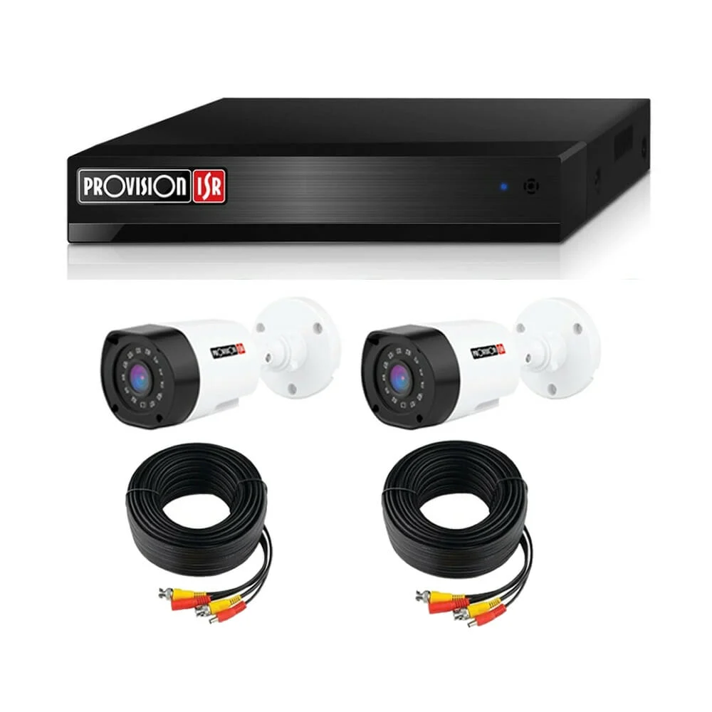 Kit de 2 cámaras de seguridad provision isr con dvr lite 1080p y fuen…