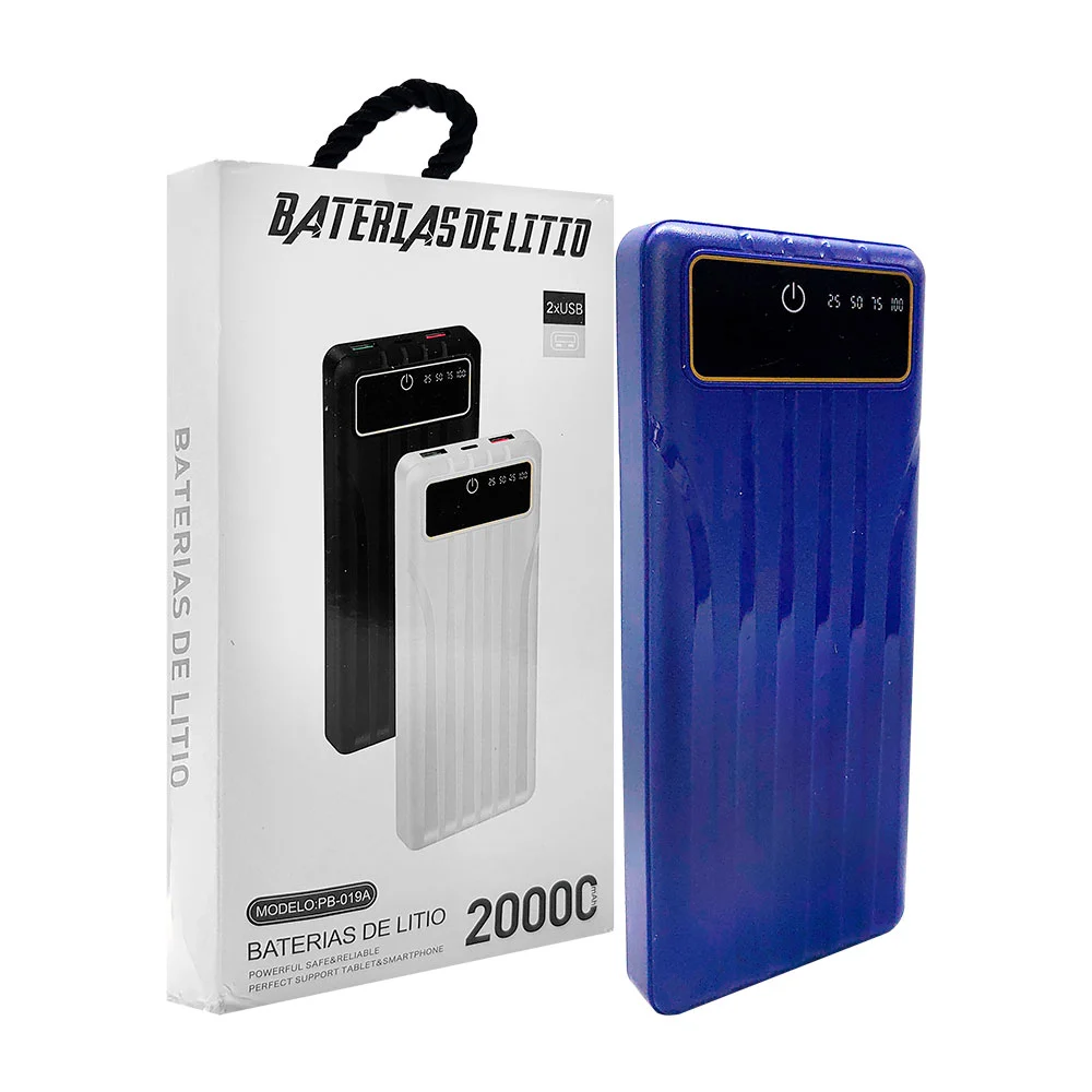 Batería portátil recargable + mini lámpara led, 3 puertos de carga, v…