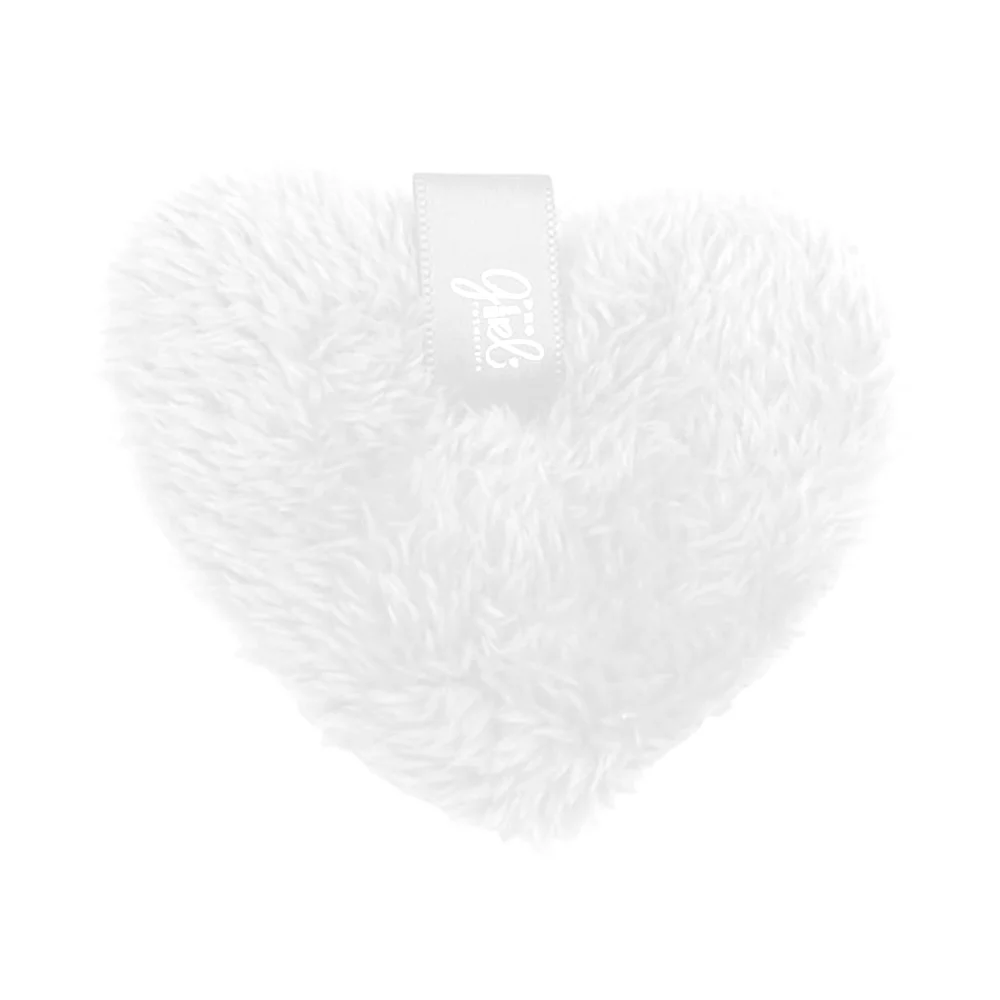 1pza Esponja desmaquillante afelpada, lavable, con forma de corazón