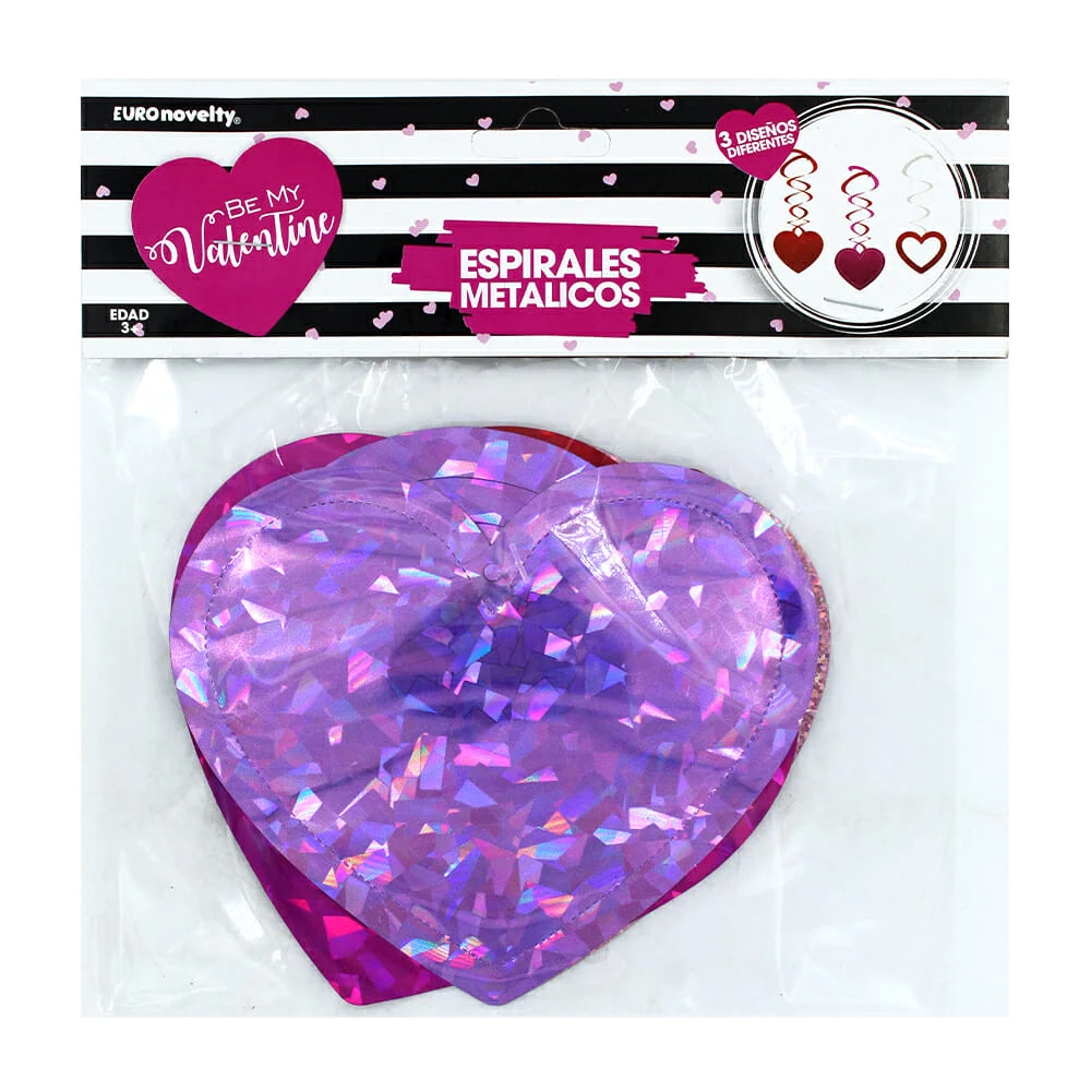 Paquete de 3 decoraciones euro novelty espirales holográficas en form…
