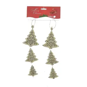 Paquete 2 pzas adornos navideños colgantes con diseño de pinos, 18cm,…