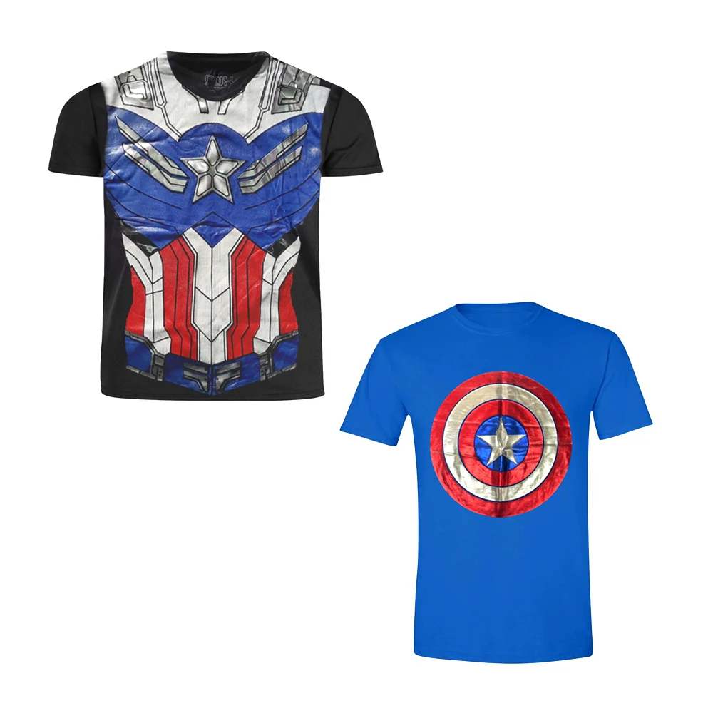 Playera - camisa unitalla con estampado de capitán américa / playera.…
