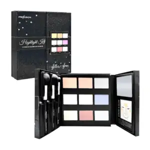 Estuche / paleta de iluminadores con 9 colores + 3 brochas y espejo /…
