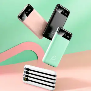 Power bank batería portátil ele-gate con cable tipo c, v8 y lightning…