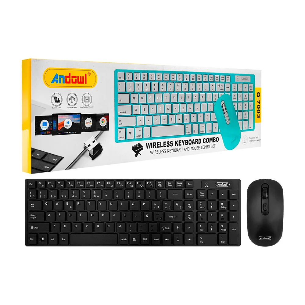 Combo teclado inalámbrico compatible con ios, color surtido / q-7003