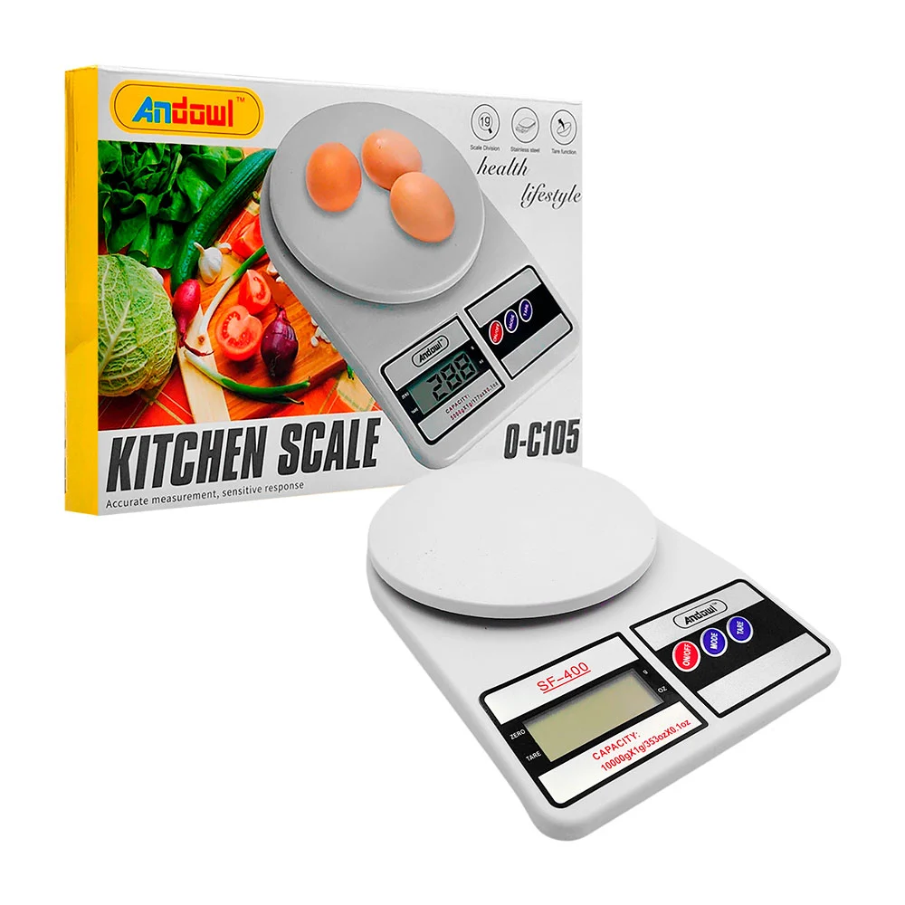Báscula de cocina pantalla digital, 10 kilos máximo / q-c105